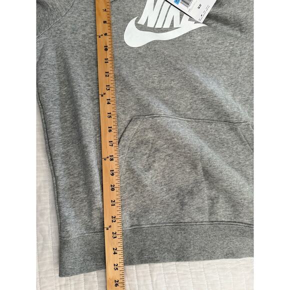 Nike Hoodie Women's Medium Gray Pullover Swoosh Logo Sweatshirt NWT - Picture 7 of 7